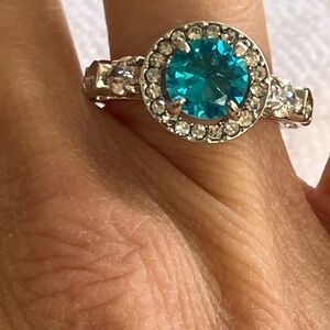 Elegant Silver and Blue Gemstone Ring